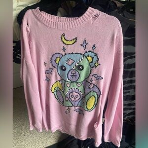 Dolls Kill pink bear sweater